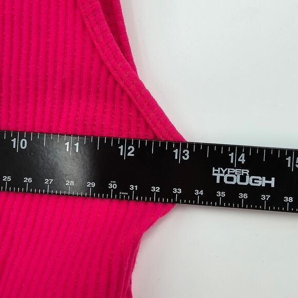NEW One Step Up Women's Turtleneck High Stretch Ribbed Tank Top Pink Size Medium - Picture 7 of 8